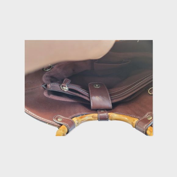 Relic By Fossil Pineapple Handbag Bamboo Black Cruise Tropical Purse Vacation - Picture 9 of 11